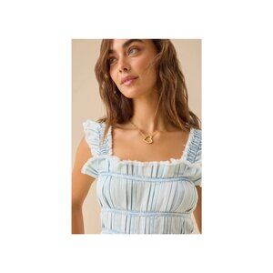 Altar'd State Ashley Denim Romper Light Blue NWT Sz L Boho Festival